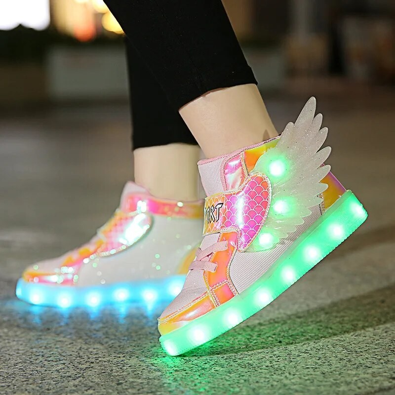 Children's Casual Shoes New Small  Medium-sized Children's LED Charging Luminous Shoes Children's Sh