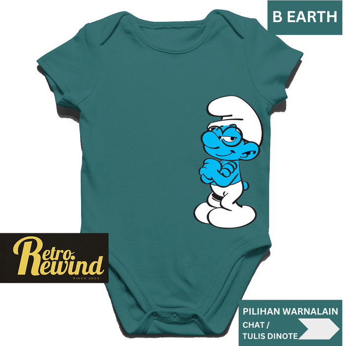 Jumper Bayi KOMIK SMURF 4 Jumper Lucu Pakaian Bayi 0-12 bln