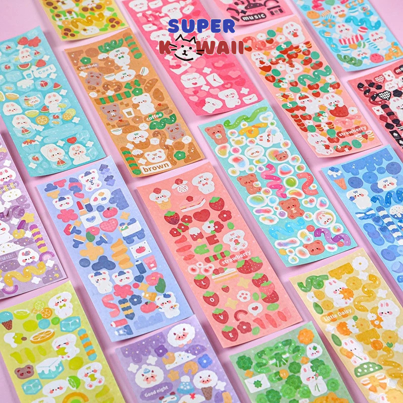 

Super Kawaii - [SK57] Sticker dekorasi jurnal DIY scrapbook diary animal karakter anak stiker kartun lucu