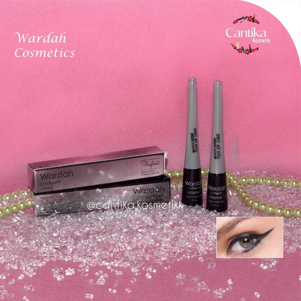 ♥ CANTIKA ♥ աǟʀɖǟɦ Wardah Eyeliner Liquid hitam celak garis mata tegas makeup kosmetik liner
