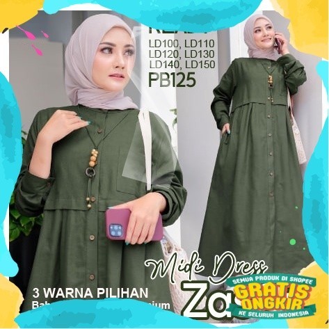 midi dress / midi dress zasqia / midi dress ala korea / midi dress casual / midi dress terbaru / mid