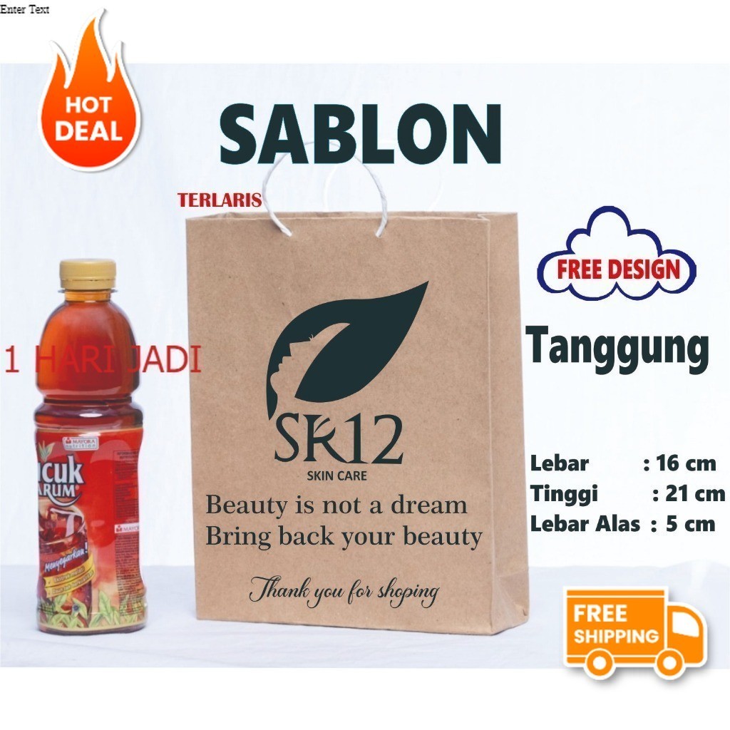 

[ECER] PAPER BAG CUSTOM SABLON TANGGUNG - PAPERBAG SABLON 16 X 21 X 5 - PAPER BAG PERNIKAHAN - PAPER BAG SOUVENIR - PAPER BAG KADO