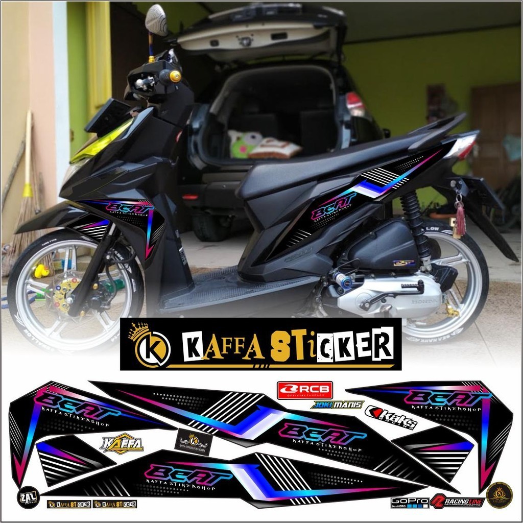 VARIASI Striping Beat New Fi Sporty / Striping Variasi simple