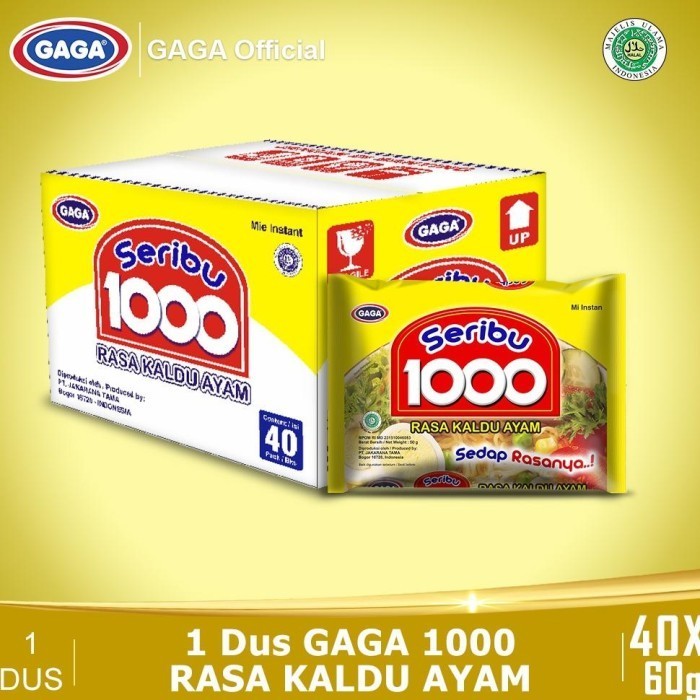 

Gaga 1000 Mie Instant 1 Dus Isi 40 Berbagai Varian Rasa - Ayam bawang