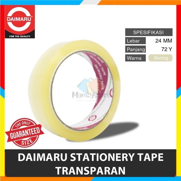 

Isolasi Selotip Daimaru Tape bening Transparan 24mm 72Yard 1Pcs