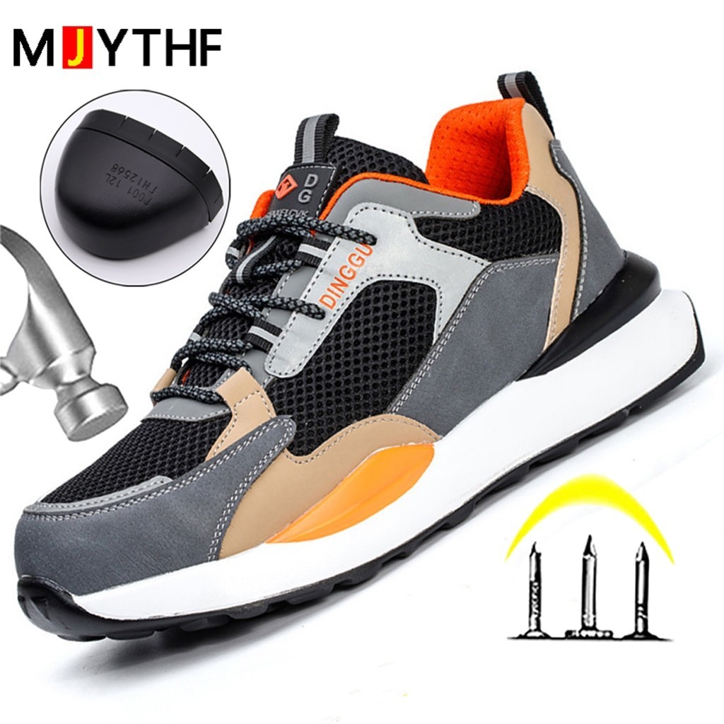 Fashion Security Sport Shoes Anti-smash Anti-puncture Work Shoes Breathable Safety Shoes Men Steel T