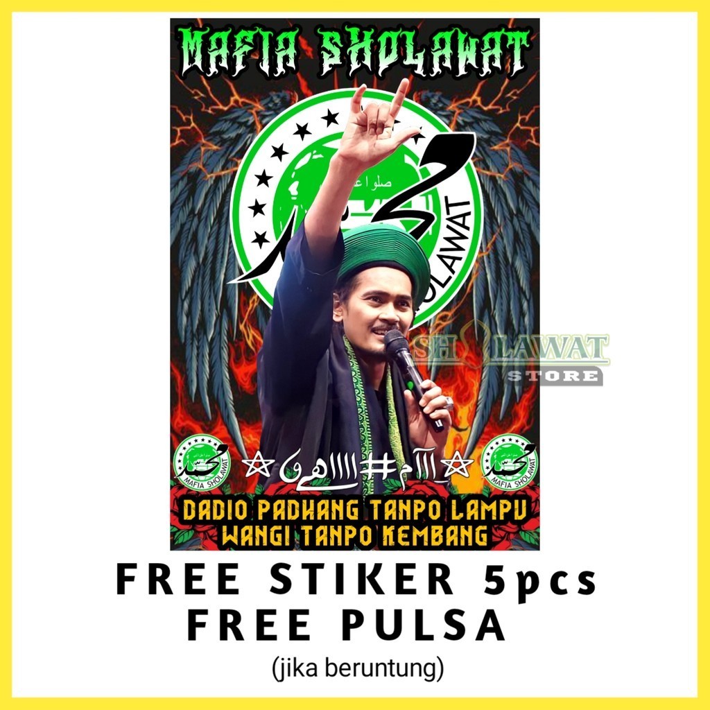 Bendera Mafish Hijau / Bendera Mafia Sholawat Besar / Bendera Majelis Syekhermania / Bendera Majelis