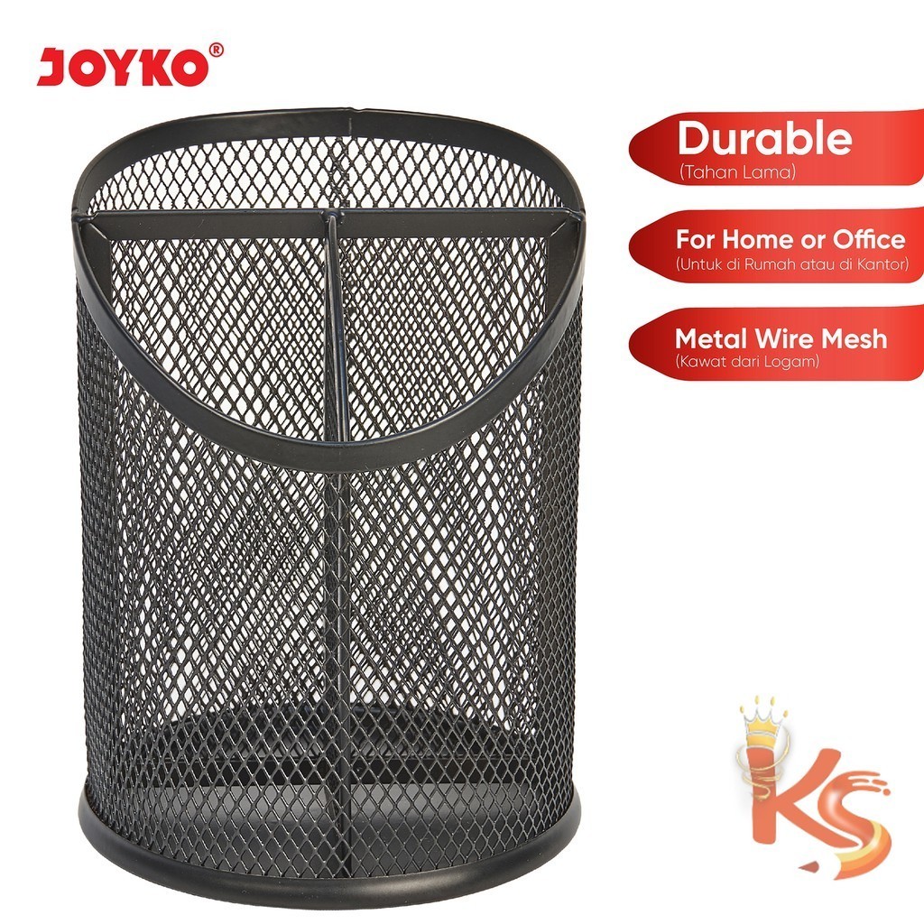 

(KS) Desk Set Pen Holder Tempat Alat Tulis Meja Bahan Metal Besi Jaring Jala Joyko DS-32