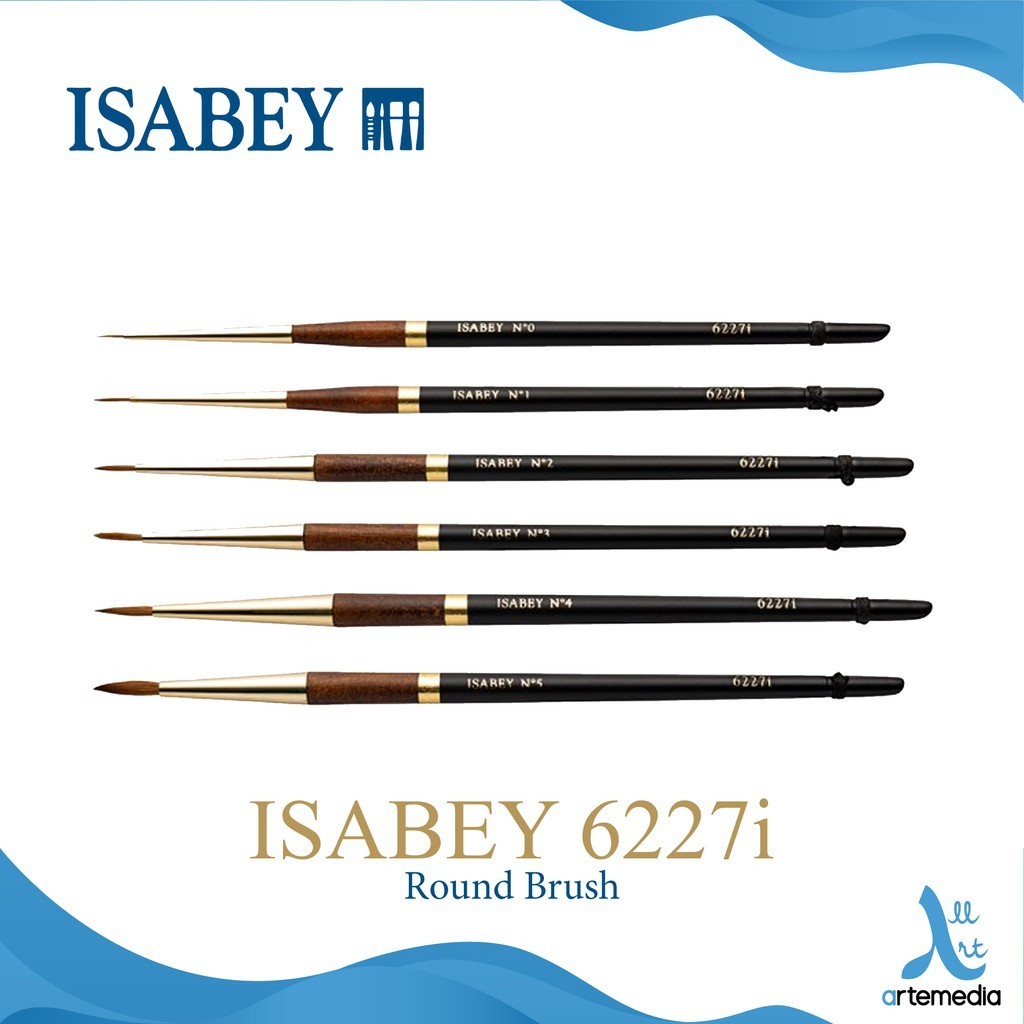 

Isabey 6227i Extra Fine Point Round Kolinsky Sable Brush Kuas Lukis