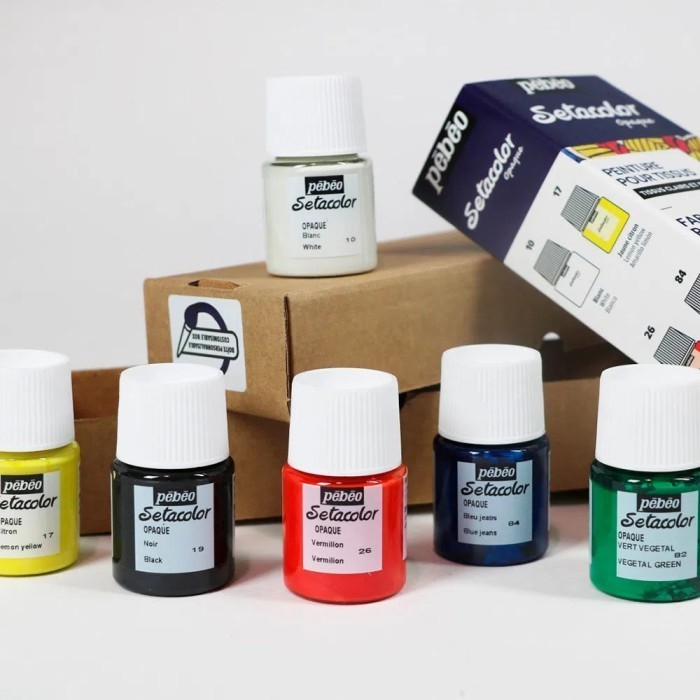 Cat Warna Kain DIY Pebeo Setacolor Opaque Fabric Paint Color Set