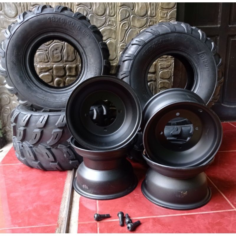 Ban set velg atv ring 8 offroad depan belakang