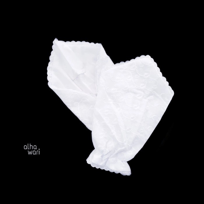 Gamis Ihram Jumbo wanita lengkap gamis putih katun paris Haji & umroh - GAMIS SET HITAM, 5L