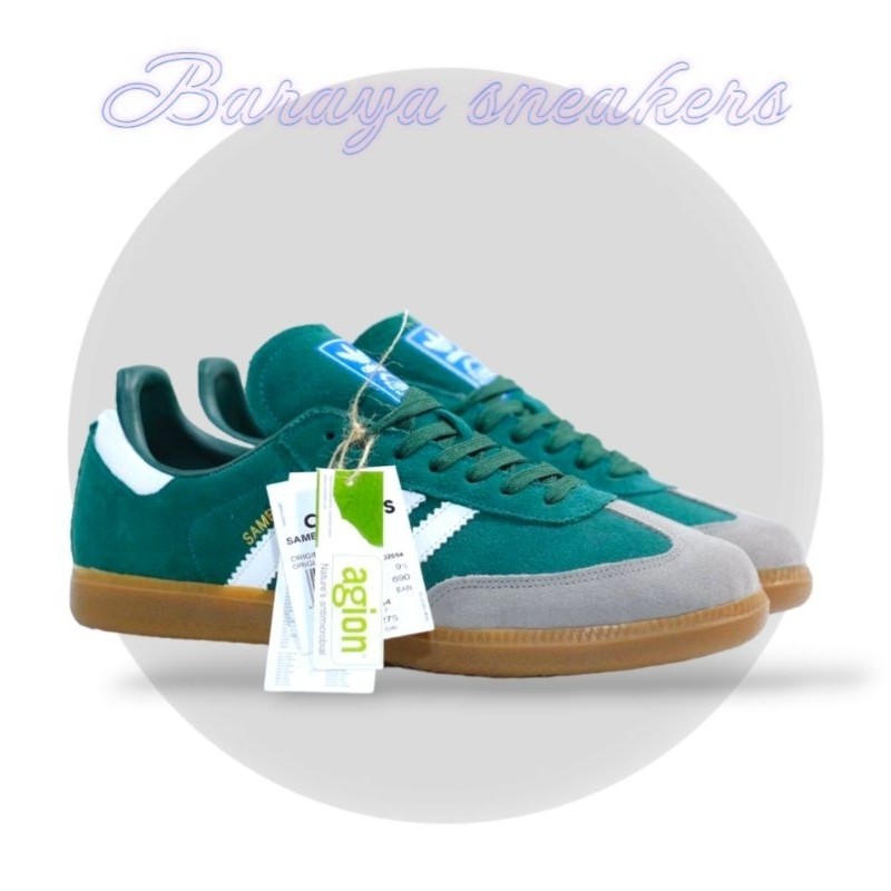 Sepatu Adidas Samba Og Green Gum Sole 100% Premium Original Bnwb