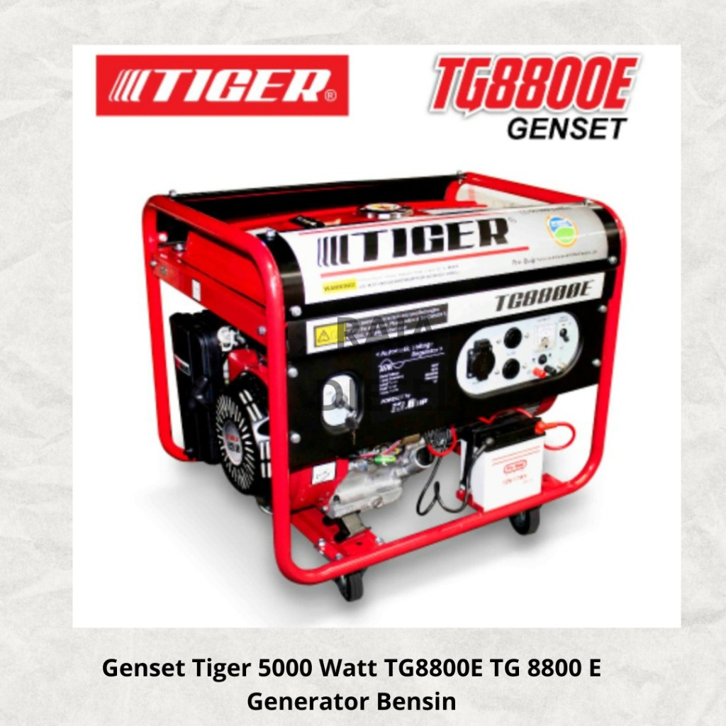 Genset Tiger 5000 Watt TG8800E TG 8800 E Generator Bensin