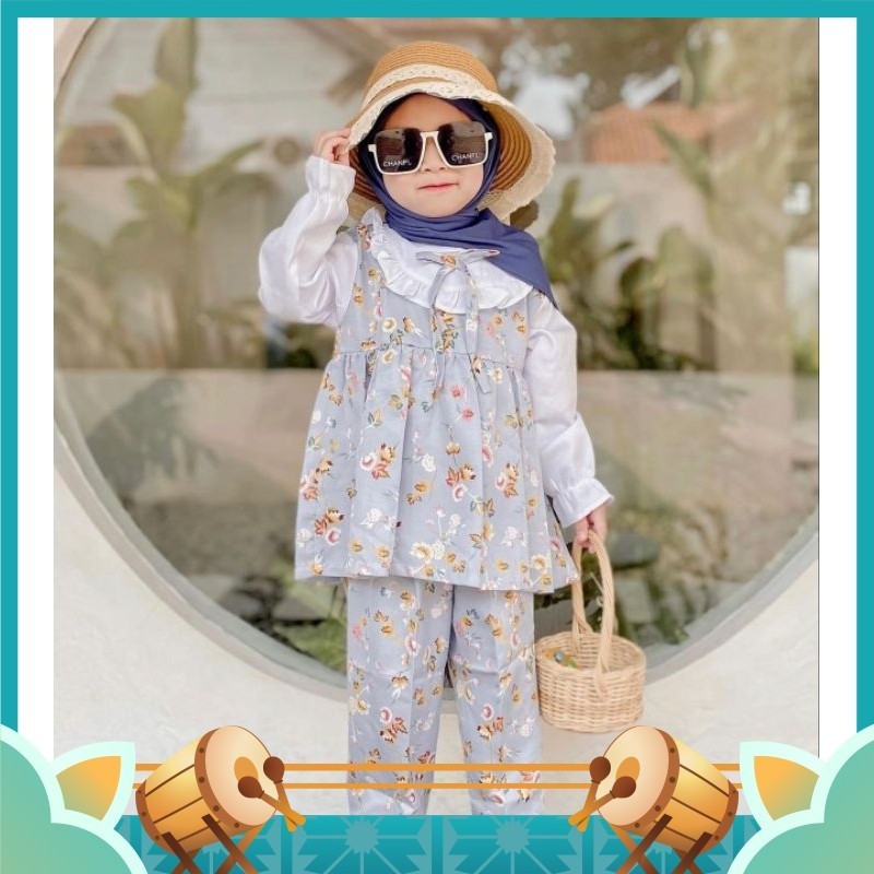 Baju Lebaran Murah Idul Fitri Anak Unik Lucu Keren / One Set Anak Syakila / Setelan Anak Flower Syak