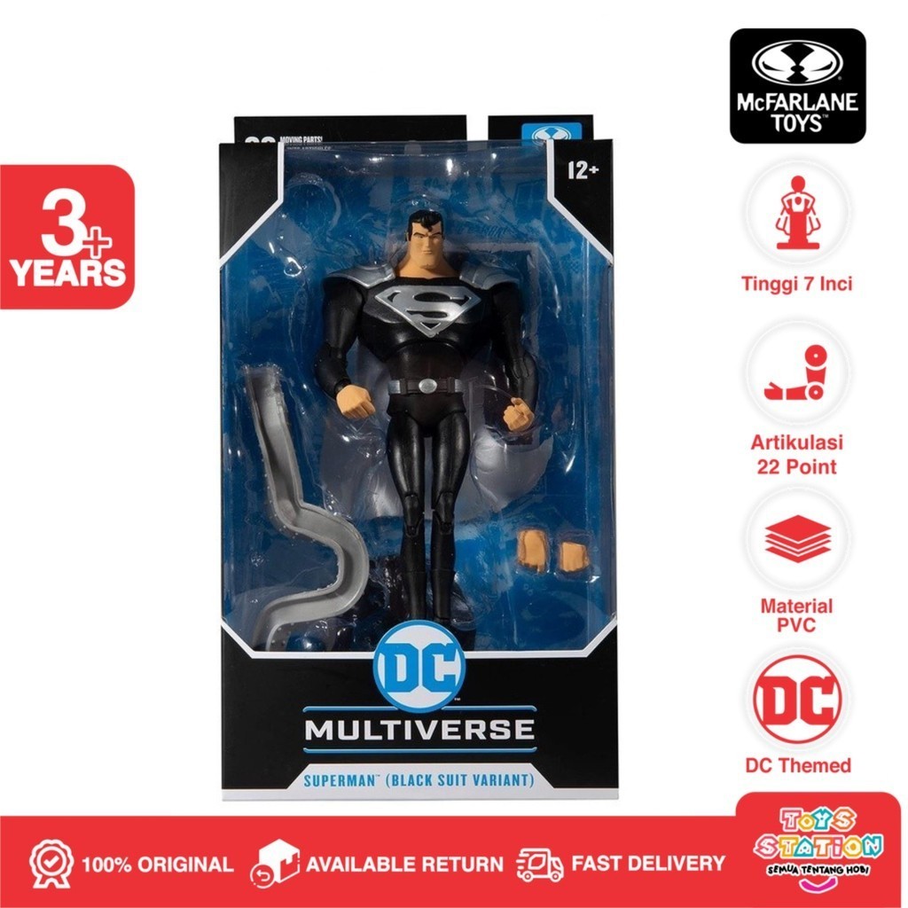 Action Figure Mcfarlanne Dc Multiverse Superman (Black Suit Variant) Original - Toyzstatioon