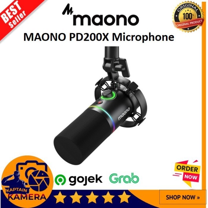 MAONO PD200X USB / XLR Dynamic Microphone | Gaming Podcast PD200 RGB
