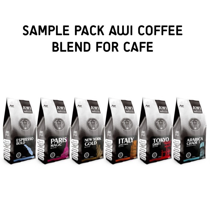 

[Coffee New] Sample Pack Awi Coffee Blend For Cafe 6x200gr Biji/Bubuk - BUBUK