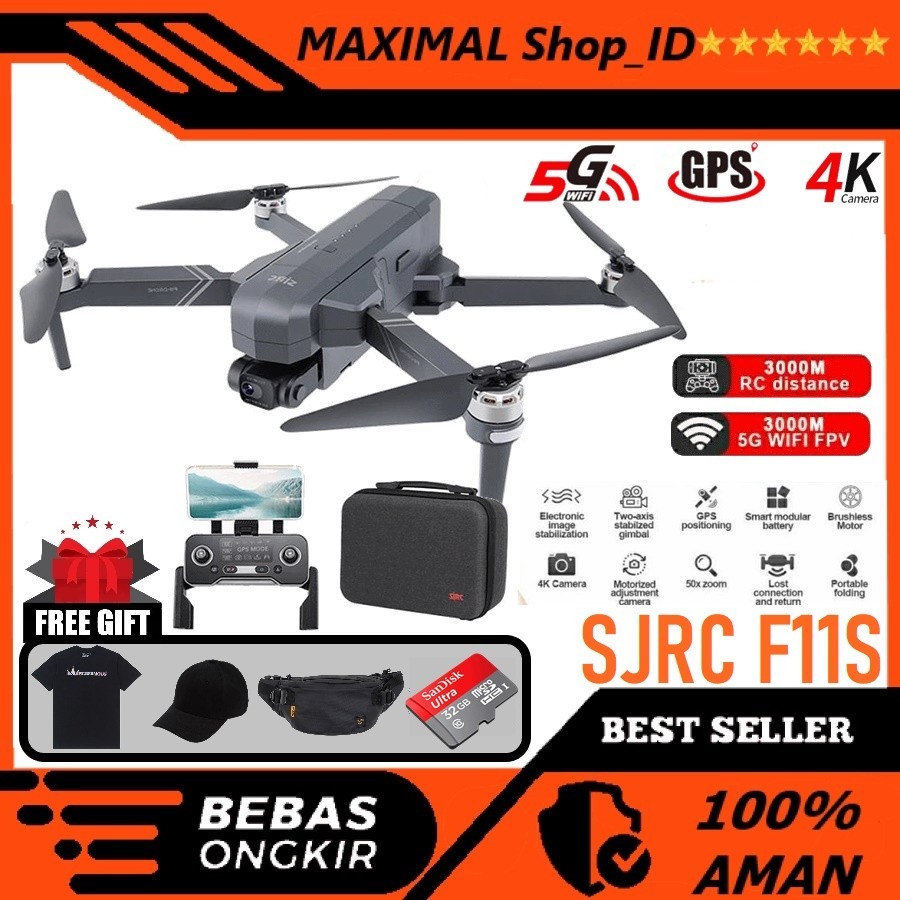 Drone SJRC F11 4K Pro GPS Drone Folding 5G Wifi PFV Camera 2 Axys Gimbal