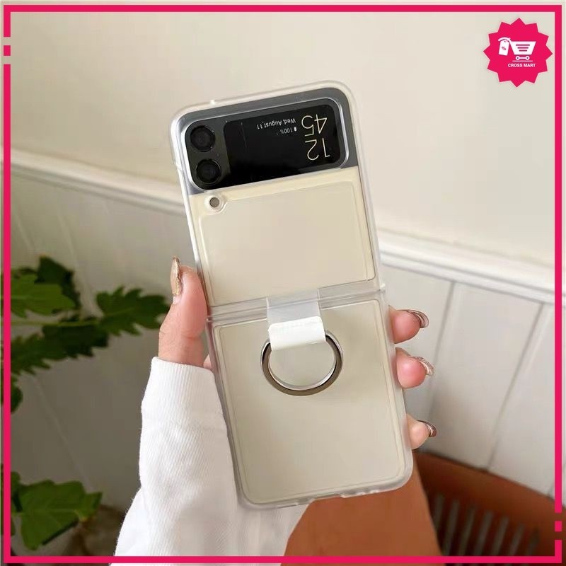 CLEAR HARD CASE + RING SAMSUNG GALAXY Z FLIP 5 FLIP 4 FLIP 3 5G Flip 2 Flip 1 CASING BENING + RING F