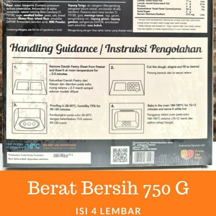 

Bonchef Danish Pastry - 750G / 4 Lembar