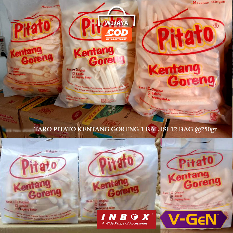 

TARO PITATO KENTANG GORENG 1 BAL ISI 12 BAG @250gr ORIGINAL