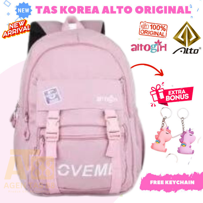 TAS RANSEL ANAK SEKOLAH PEREMPUAN SD SMP SMA IMPOR ALTO GIRL KOREA ORI - HITAM