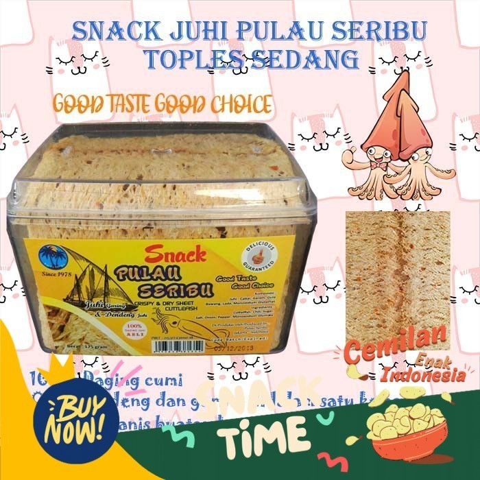 

PROMO SPESIAL Makanan Ringan Juhi Snack Juhi Pulau Seribu Toples Sedang cemilan cumi kering
