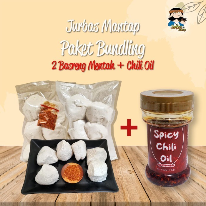 

New basreng mentah 2 pack +1 botol chili oil