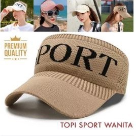Topi Golf Wanita Sport Women Cap Olahraga Pantai Outdoor Run Lari Jogging Joging Sun Hat Cewek Cewe 