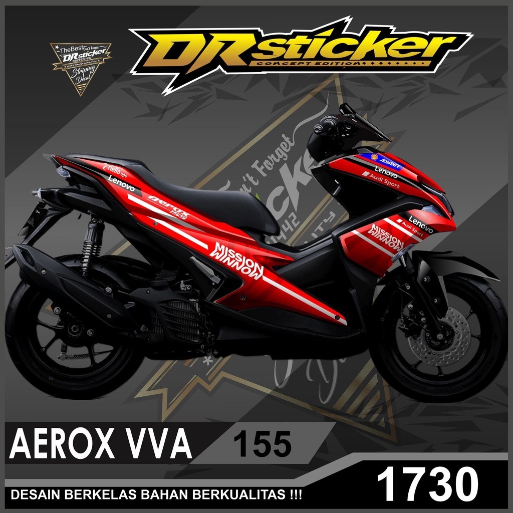 stiker motor aerox vva 155 fullbody lis design grafis sticker decal sepeda motor aerox vva 155