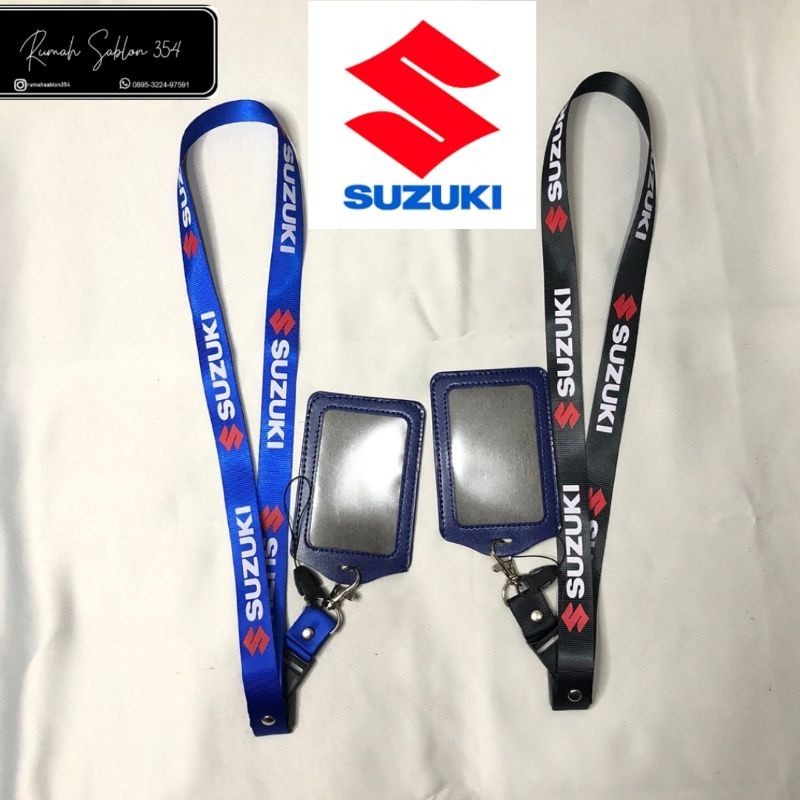 

TALI LANYARD SUZUKI HOLDER NAME TAG FULL PRINT PREMIUM GANTUNGAN LEHER