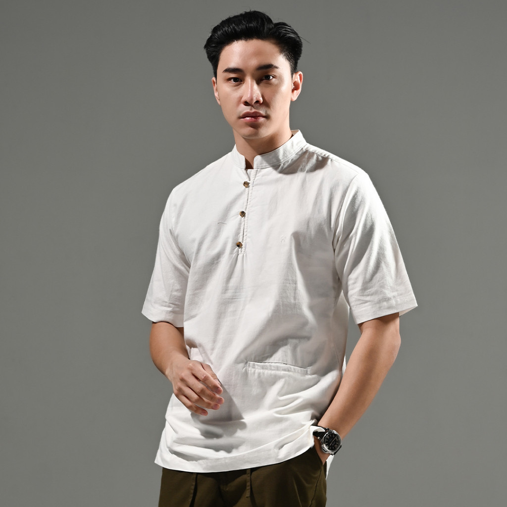 OMMAR by KAUM ADAM - Kemeja koko modern bahan premium lengan pendek kancing sampai dada