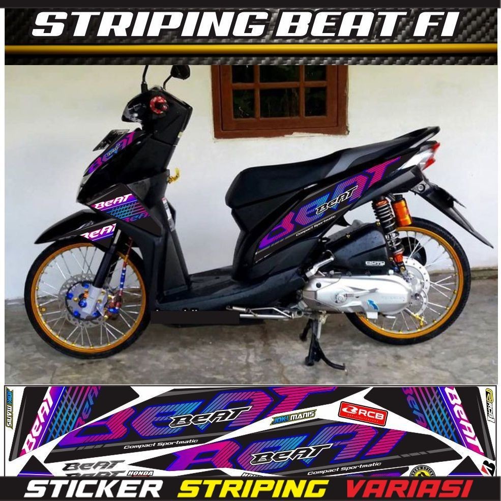 MOTIF SIMPLE striping variasi honda beat fi lis simple elegan polet striping beat fi STIKER