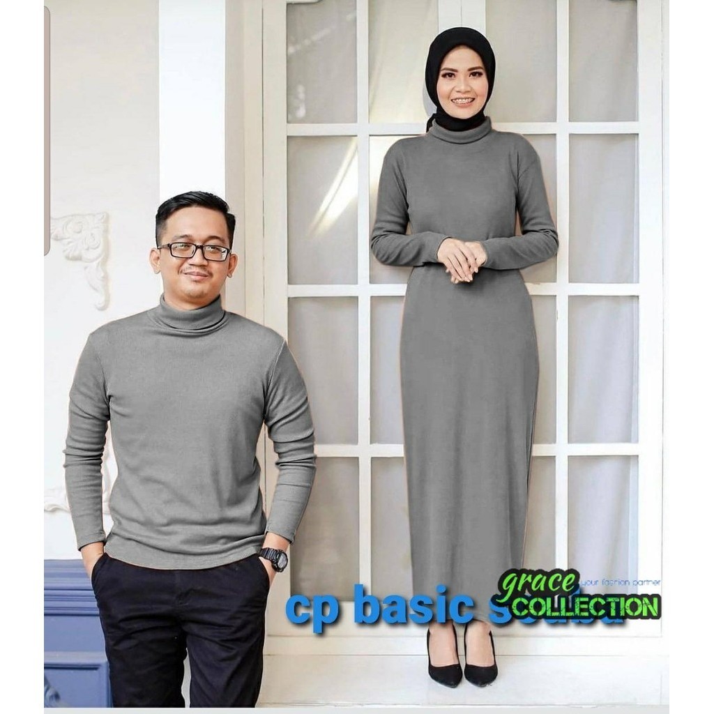 COUPLE DRESS TURTLENECK 2IN1 / PAKAIAN PASANGAN LENGAN PANJANG / BAJU COUPLE CASUAL / COUPLE IBU HAM