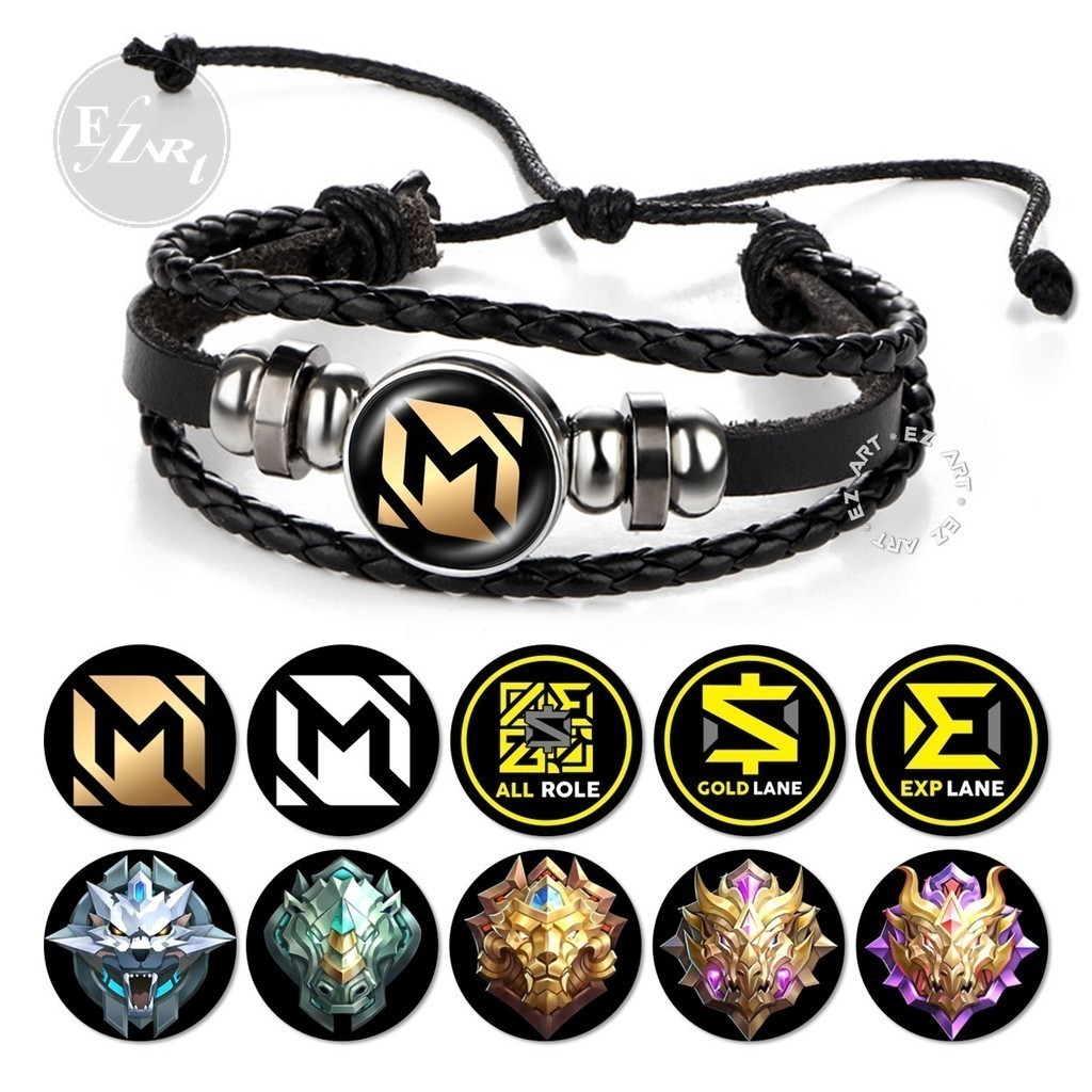 Gelang Gamer MLBB Mobile Legends Role Rank Keren Tali Kulit Kepang Multilayer [EZArt]