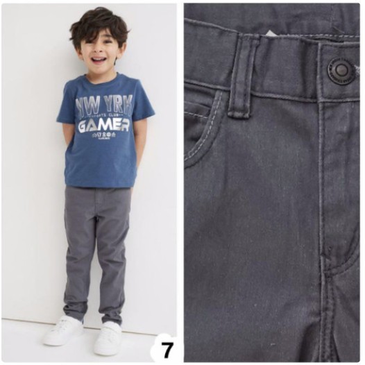 CELANA PANJANG HM CHINO SIMPLY GREY HNM ANAK LAKI LAKI H&M