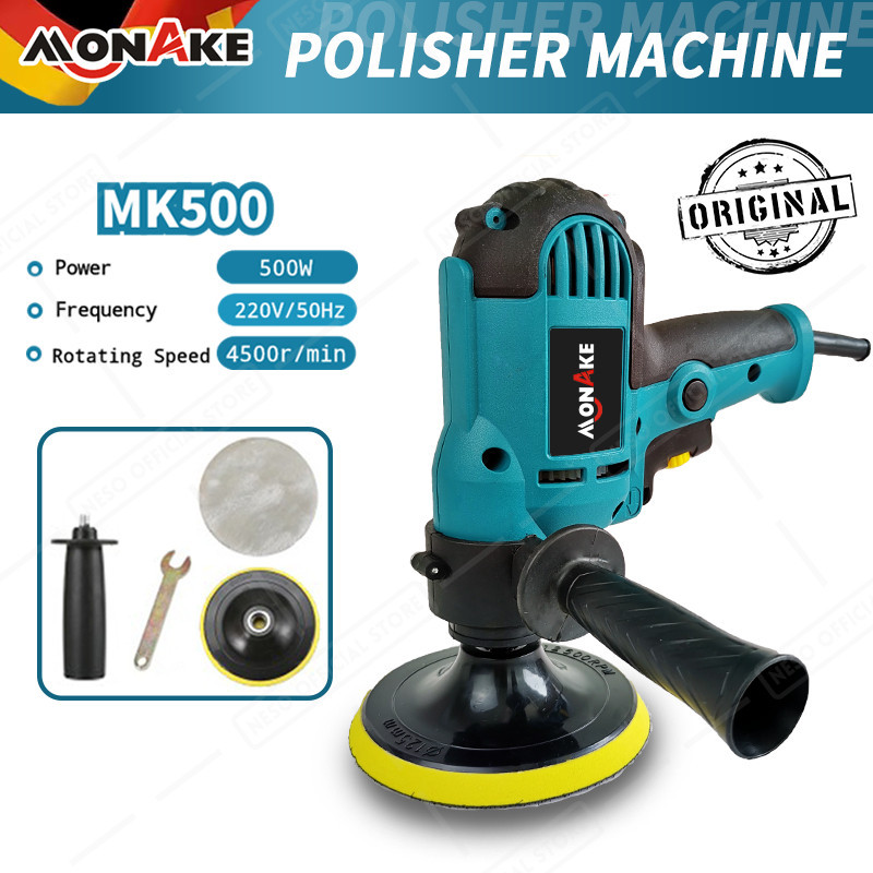 MONAKE Mesin Poles Mobil Polisher 5 INCH Alat Poles Cat Mobil Full Set Car Alat Disc Disk kaca motor