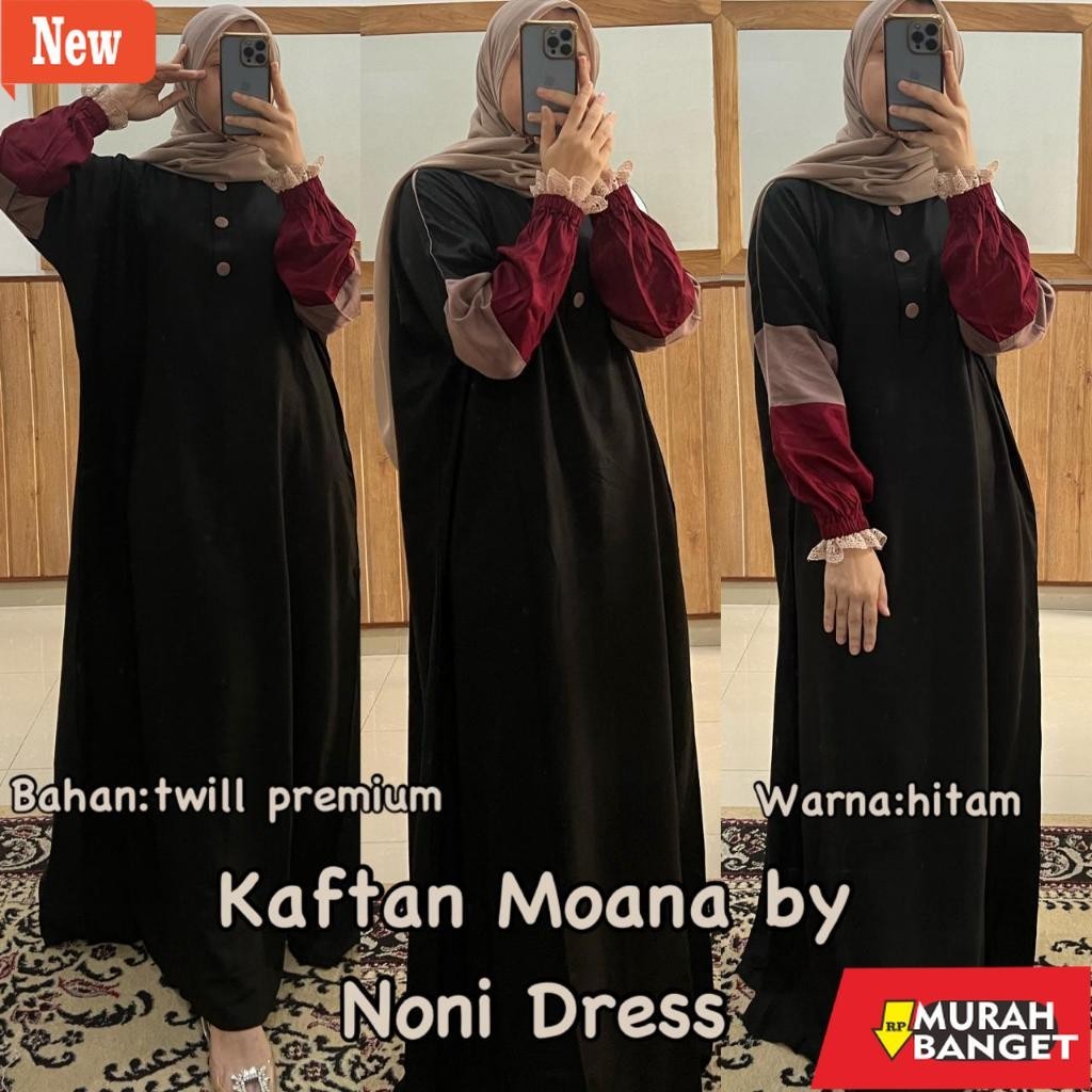 BAJU TIMUR TENGAH WANITA UNTUK LEBARAN- Gamis Kekinian Moana by Noni Dress