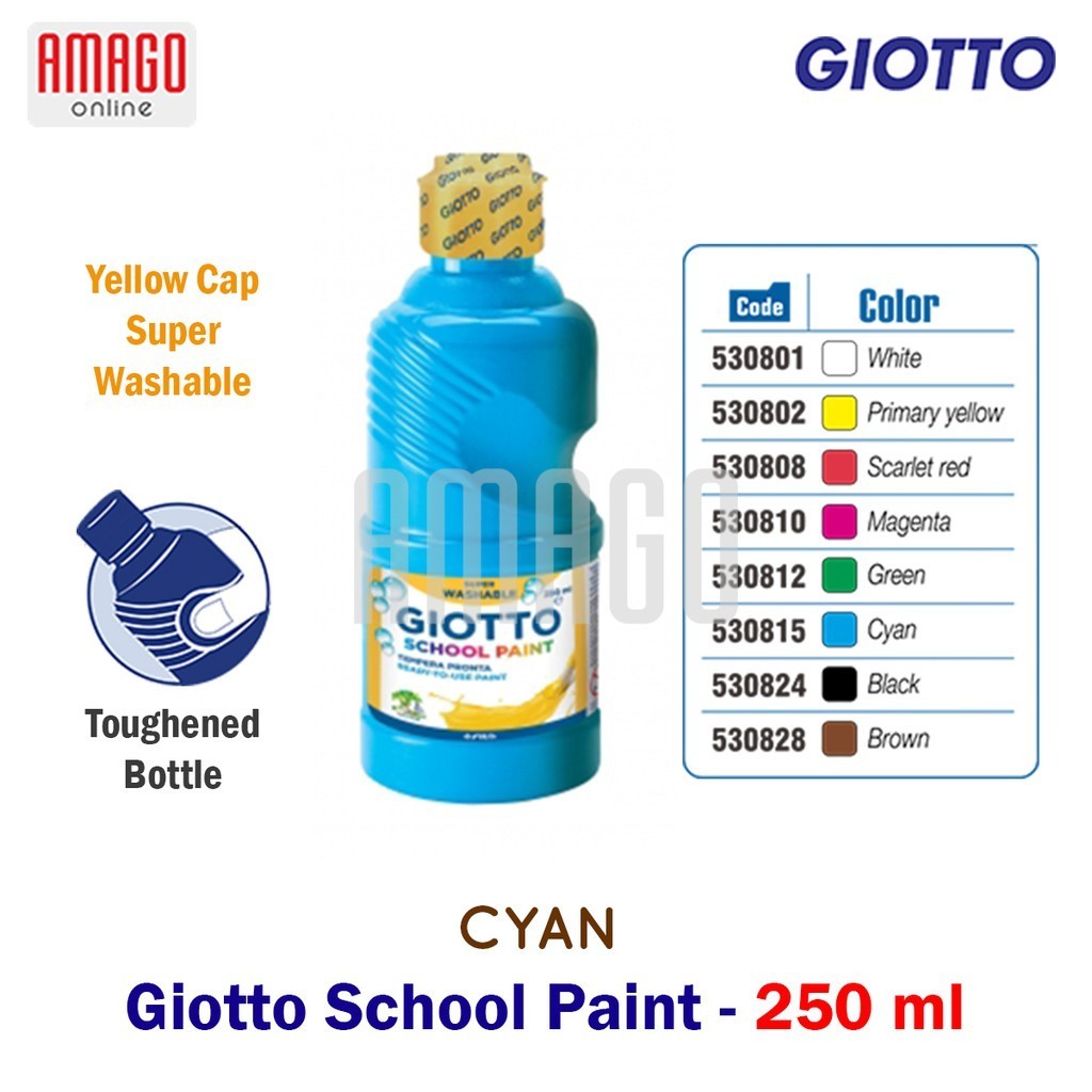 

GIOTTO School Paint Cat Air Poster Lukis Sekolah 250 ml - warna Cyan - 530815