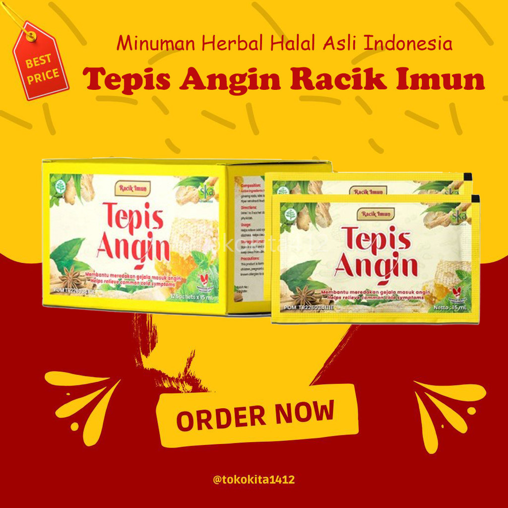 

Minuman Herbal Untuk Masuk Angin Halal TEPIS ANGIN Jamu BPOM