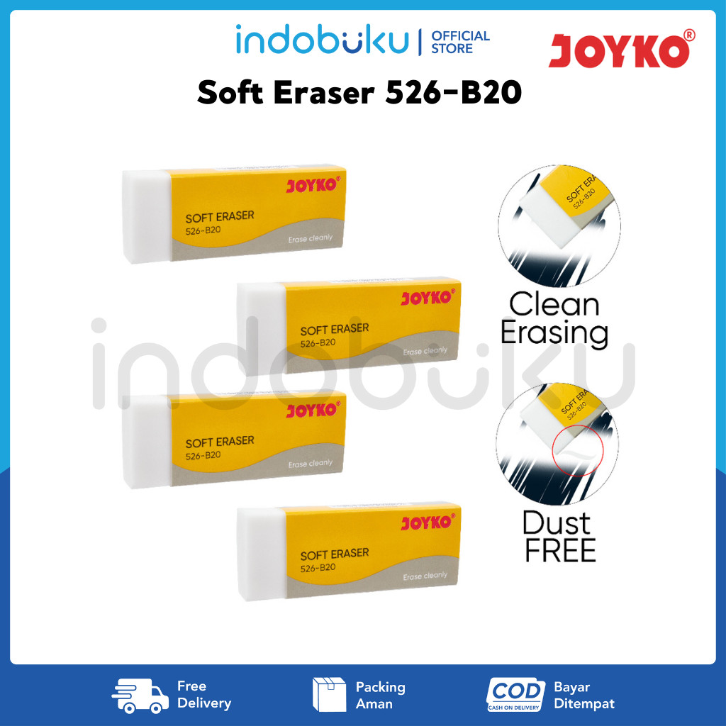 

Eraser Joyko 526-B20 Penghapus Joyko Stip Warna Putih 526-B20