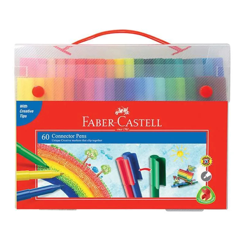 

(HASANS HOME)Faber-Castell Connector Pen Spidol 60 Warna / Spidol Mewarnai Isi 60 Warna / Fc, Connector Pen Set 60-155071DVDB