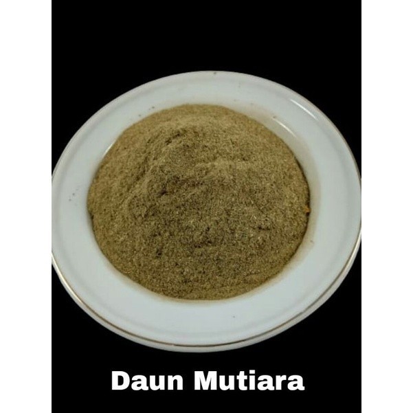 

Bubuk Daun Mutiara Kering 1 kg Tanaman Herbal Free Stiker PIRT Random