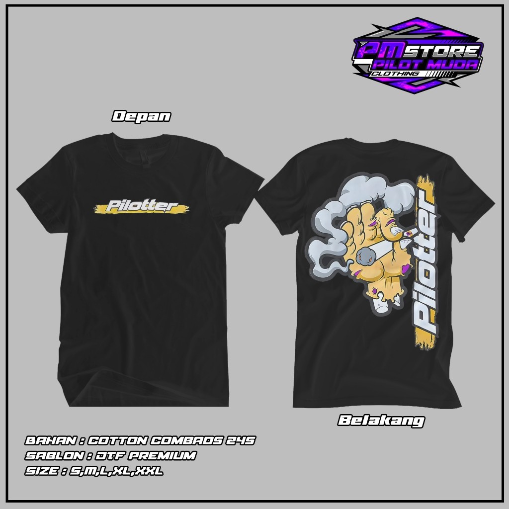 [Bisa COD] Kaos Pilotter Hand Smoke Original Merchandise | Kaos Katun 24s Asli | Baju Kaos Viral Pil