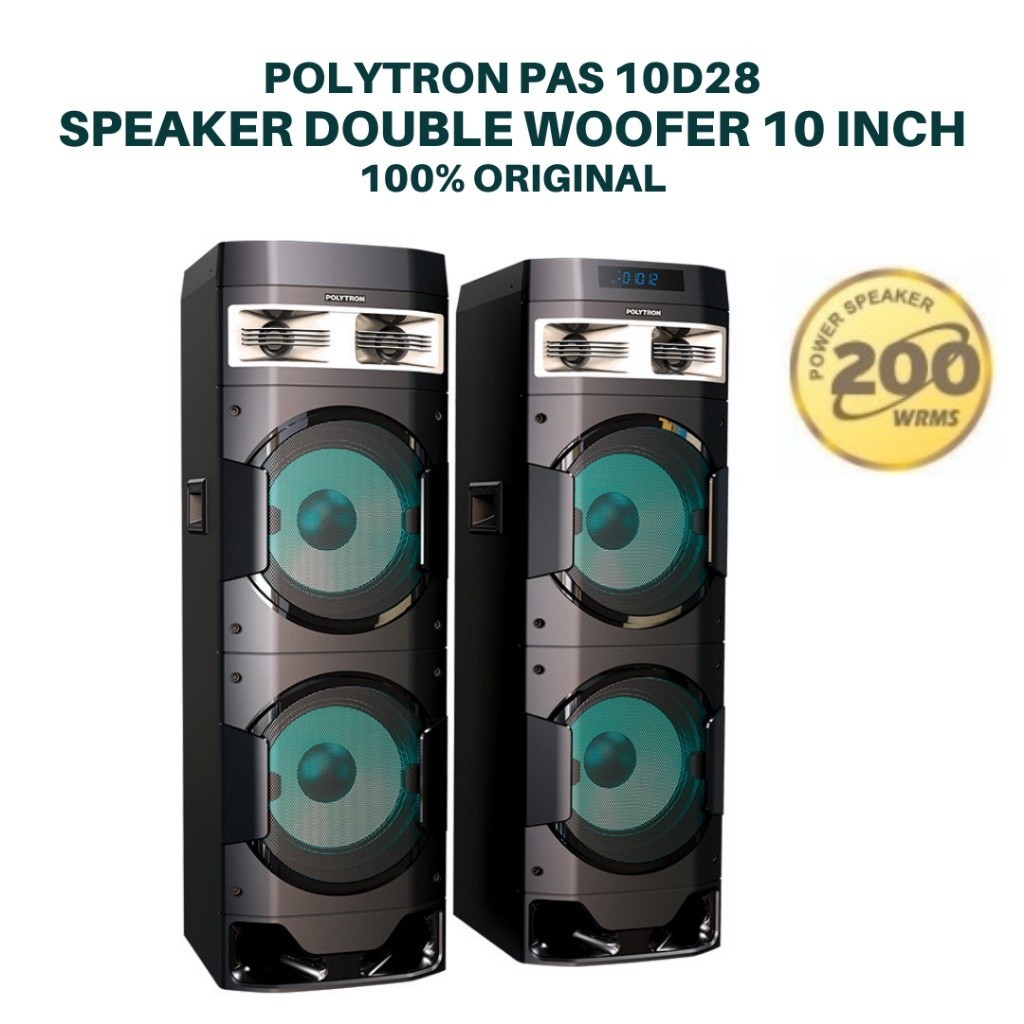 POLYTRON PAS 10D28 Speaker aktif 10 inch bluetooth karaoke double woofer