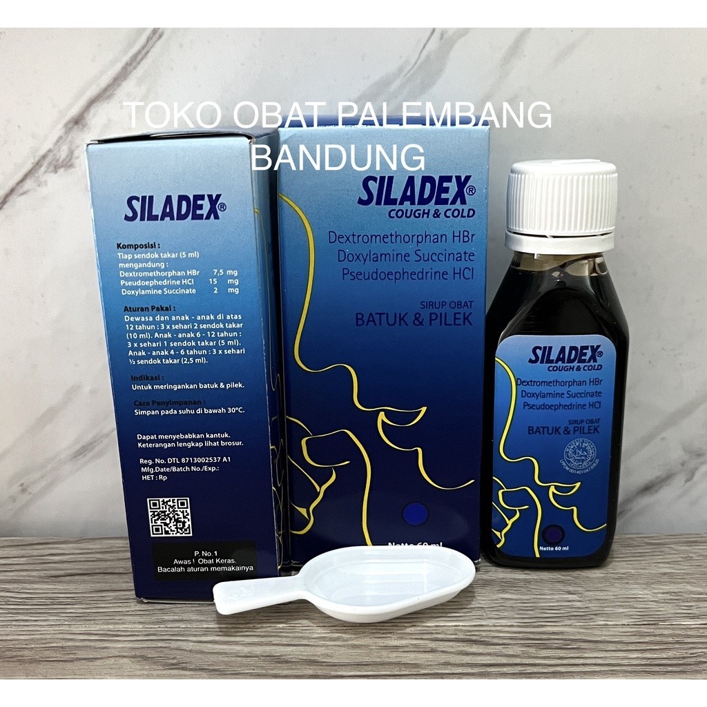 SILADEX BATUK PILEK 60 ML COUGH & COLD DEXTROMETHORPHAN DOXYLAMINE