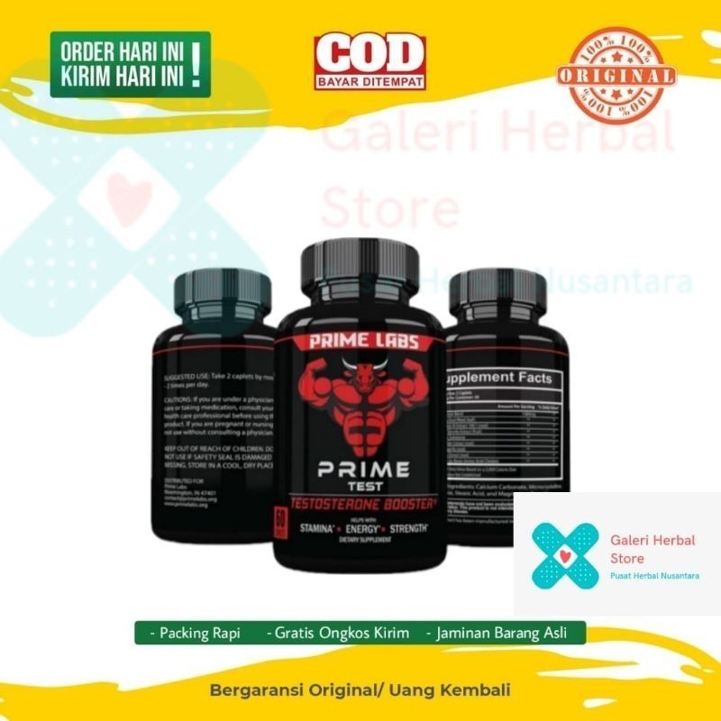 PAKET 3 BOTOL PRIME LABS TESTOSTERON ORIGINAL MENS TEST BOOSTER - TESTOSTERON BOOSTER - STAMINA MUSC
