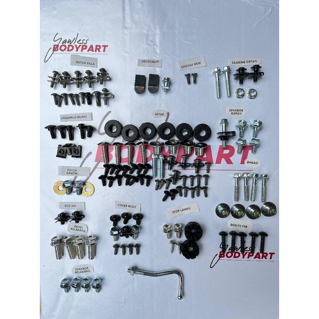 Baut Supra X 125 Full Set / Baud Honda Supra X 125 Batman Full set Full Body / Baut Baud Honda Supra