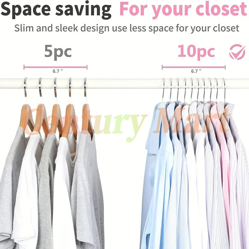 HJK 10pcs Hanger Baju Stainless Steel/Hanger warna stainless steel/Gantungan Baju Anak Stainless